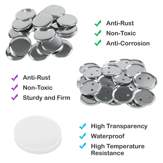 400 Pcs Metal Blank Button Supplies 58mm/2.25 inch