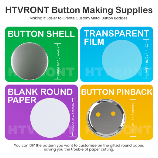 400 Pcs Metal Blank Button Supplies 58mm/2.25 inch