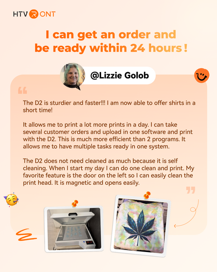 Lizzie Golob's story about D2 DTF Printer