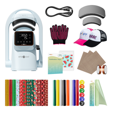 HTVRONT A300 Auto Hat Heat Press, Ultimate Premium Kit