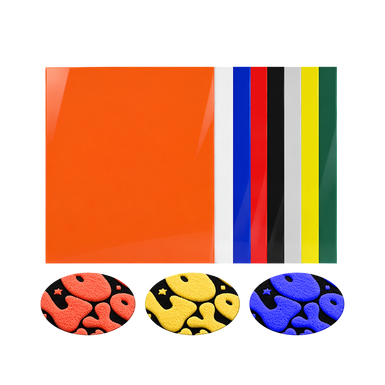 Multicolor Puff Vinyl Heat Transfer Vinyl - 8 Sheets Assorted Colors （12“x10"）