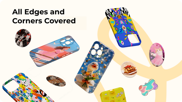 The design will cover all sides and corners of the phone case.