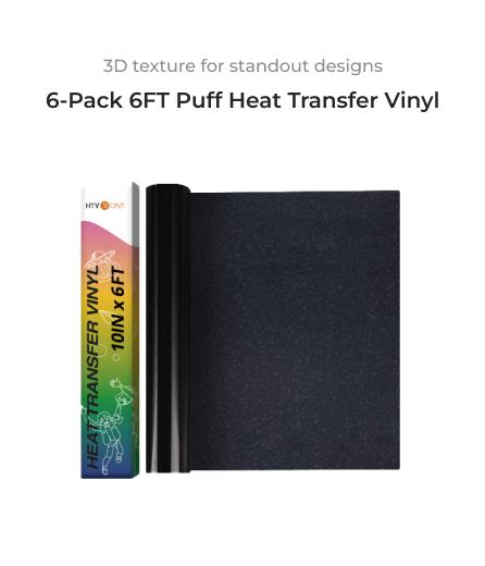 3D Puff Vinyl Heat Transfer - 10" x 6ft for T shirt press