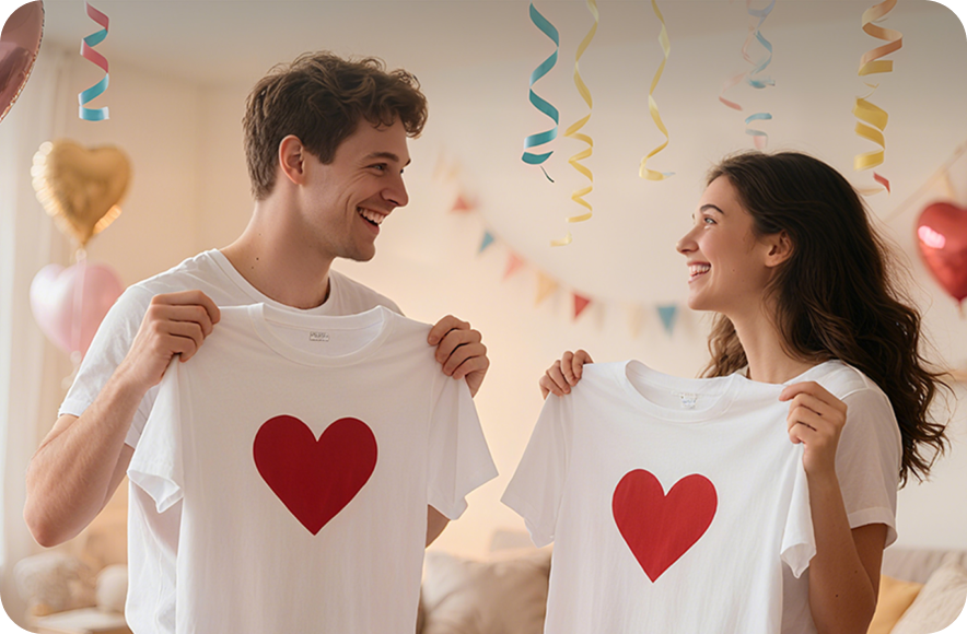 The H10 Portable Heat Press is suitable for: making T-shirts as gifts to express affection, and giving them to friends and partners.