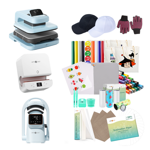 [All-in-One Kit]HTVRONT  Auto Heat Press 2+Tumbler press+a300 auto Hat Press+All in One Bundle