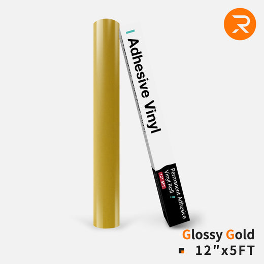 Cricut Premium Vinyl - Permanent, 12” x 48” Adhesive Decal Roll - Gold