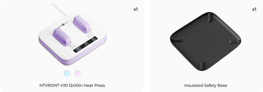 Light Purple H10 Portable Heat Press and Insulated Safety Base