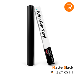 Permanent Adhesive Vinyl Roll - 12"x5 Ft Matte Black