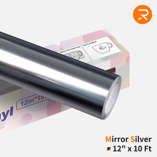 Mirror Metallic Adhesive Vinyl Roll - 12" x 10 FT（3 Colors Available)[Flash Sale]