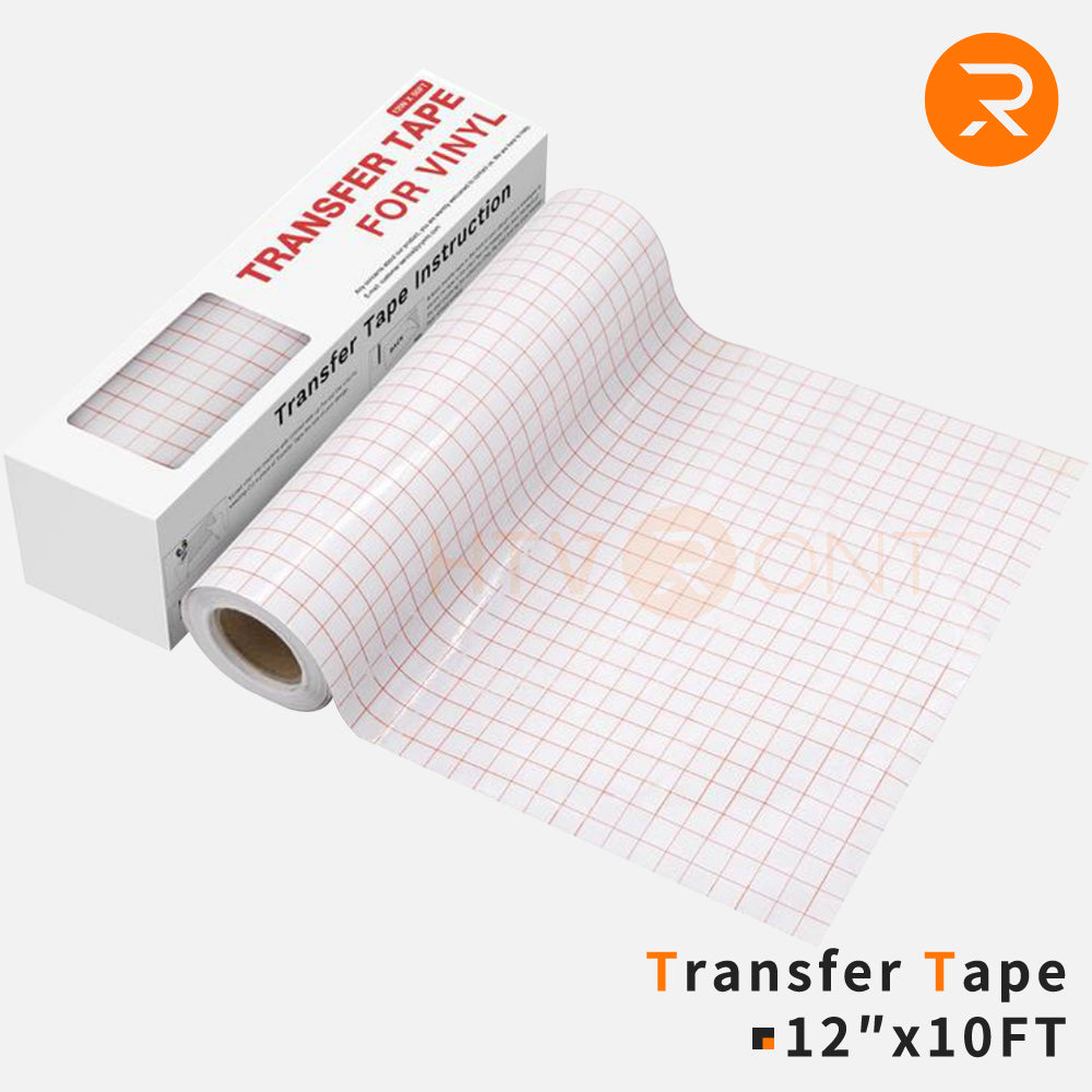 Transfer Tape for Vinyl,12 x 40ft Clear Vinyl Transfer Paper Tape Roll  with Red Grid for Permanent Vinyl and Self Adhesive Vinyl