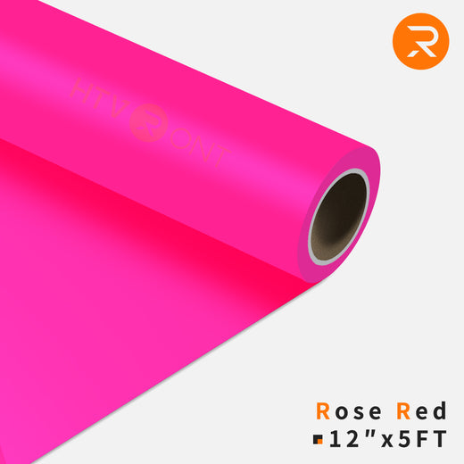 Rose Red HTV Heat Transfer Vinyl 12 x 5FT Iron on Heat Press Rose Red  Vinyl Roll for Cricut & Heat Press Machine,Perfect for T Shirts & Other  Fabric