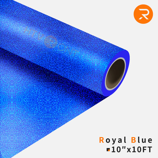 HTVRONT 10 x 5FT Glitter Royal Blue Vinyl Iron on for Cricut & All Cutter  Machine - Easy Weed for Craft Heat Vinyl Design