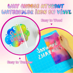 Tie-Dye Patterned Heat Transfer Vinyl Bundle - 12"x10" 10 Sheets