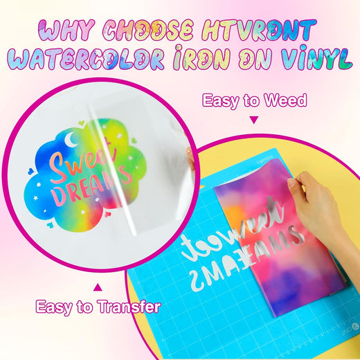 Tie-Dye Patterned Heat Transfer Vinyl Bundle - 12"x10" 10 Sheets