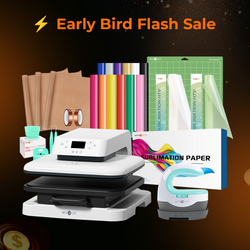 HTVRONT Auto Heat Press Machine for T Shirts 15x15 110V, Ultimate Premium Kit - White