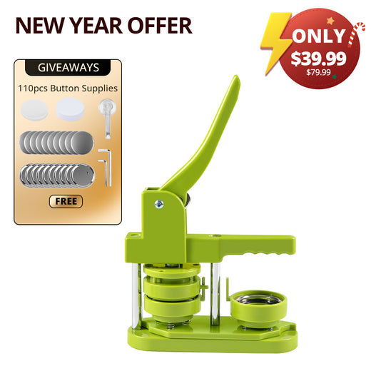 Button Maker Machine 58mm with 110pcs Button Supplies For Free- No Need to Install Pin Maker