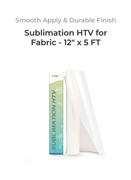 Roll of sublimation HTV for fabric with packaging on a white background