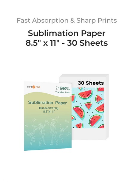 Sublimation paper packaging with text on a white background