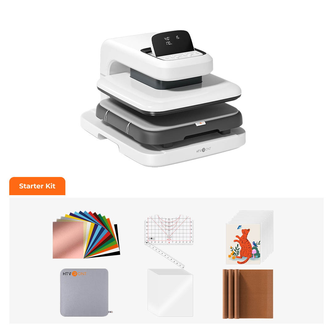 HTVRONT Auto Heat Press 2 Starter Kit - Daisy White