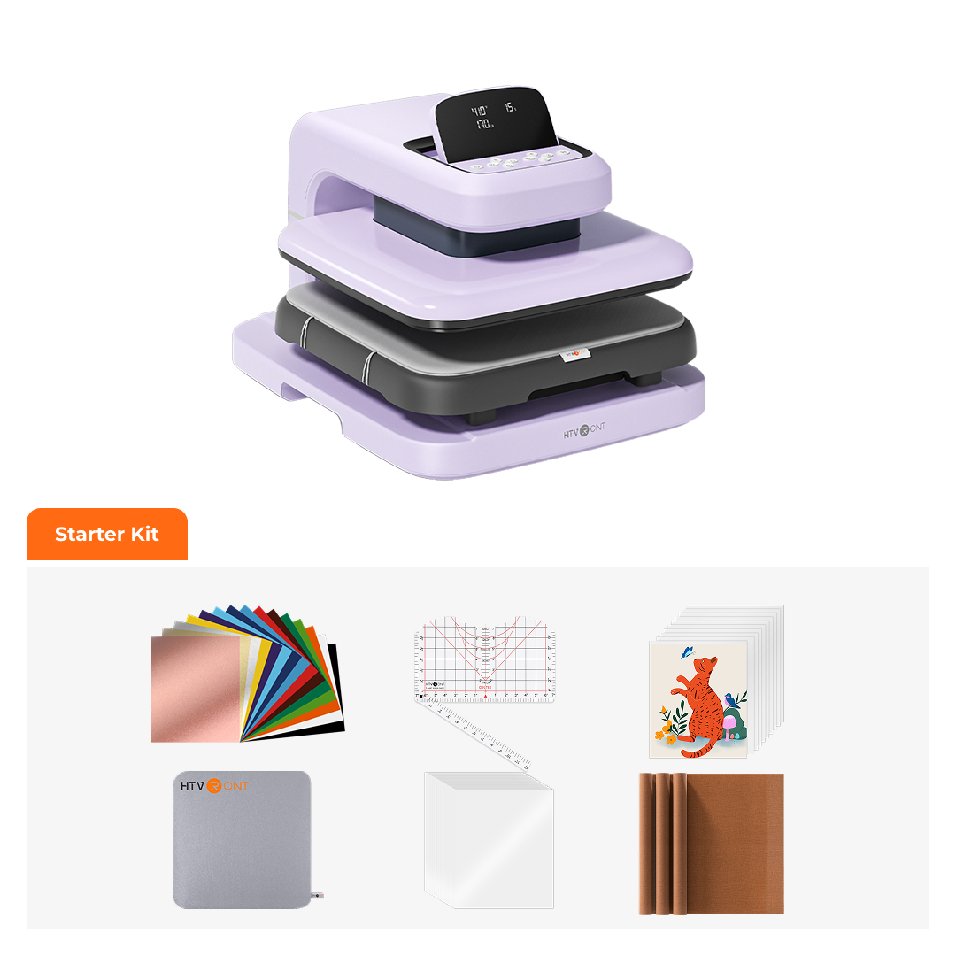 HTVRONT Auto Heat Press 2 Starter Kit - Lavender Purple