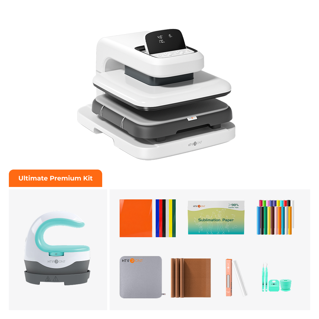 HTVRONT Auto Heat Press 2 Ultimate Premium Kit - Daisy White