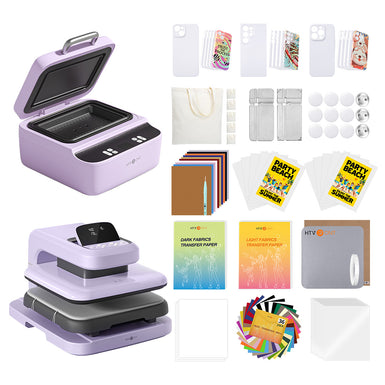 HTVRONT Auto Heat Press 2 - 15"x15" + H17 Phone Case Heat Press Machine + Suppiles
