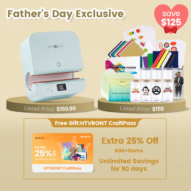 [Father's Day Exclusive] Auto Tumbler Heat Press Machine 120V +Great Valued Box(150sheets Sublimation Paper +Sublimation Tumbler Blank-20oz*4 +Sublimation Glass 16oz *4+HTV*10+Sublimation HTV*5+Sticker Paper*20+Permanent Vinyl*7)+HTVRONT CraftPass