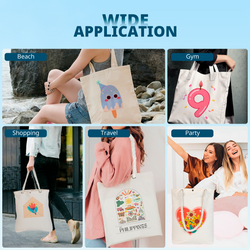 Sublimation Canvas Tote Bag Blank - 1 Pack