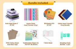 [Father's Day Best Deal] HTVRONT Auto Heat Press 2+Great Value Bundle
