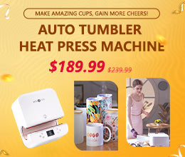 Auto Tumbler Heat Press HTVRONT Color: White