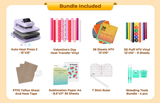 [Valentine's Best Deal] HTVRONT Auto Heat Press 2+Great Value Bundle