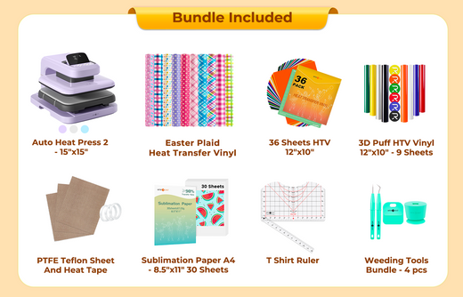 [Father's Day Best Deal] HTVRONT Auto Heat Press 2+Great Value Bundle