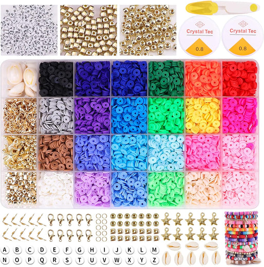 6600 Clay Beads Bracelet Making Kit 24 Colors HTVRONT