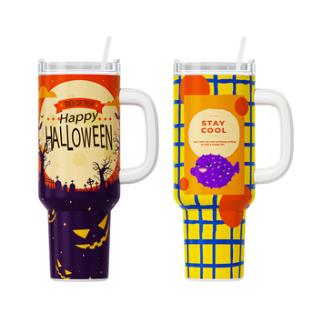 2 Pack 40oz Sublimation Tumbler Blanks With Handle, Suitable For A200H Auto Handle Tumbler Heat Press