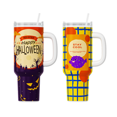 【Pre-Order】2 Pack 40oz Sublimation Tumbler Blanks With Handle, Suitable For A200H Auto Handle Tumbler Heat Press