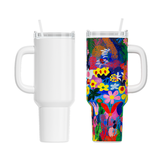 2 Pack 40oz Sublimation Tumbler Blanks With Handle, Suitable For A200H Auto Handle Tumbler Heat Press