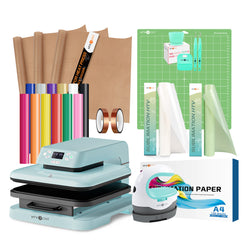 HTVRONT Auto Heat Press Machine for T Shirts 15x15 110V, Ultimate Premium Kit - Light Blue