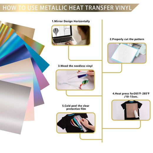 Metallic HTV Vinyl Bundle - 12"x10" 11 Pack