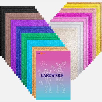 A4 Colored Glitter Cardstock Paper Bundle for Crafts - 40 Sheets (13 Colors)