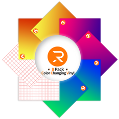 Hot Color Changing Adhesive Vinyl Bundle - 12" x 10" 8 pack