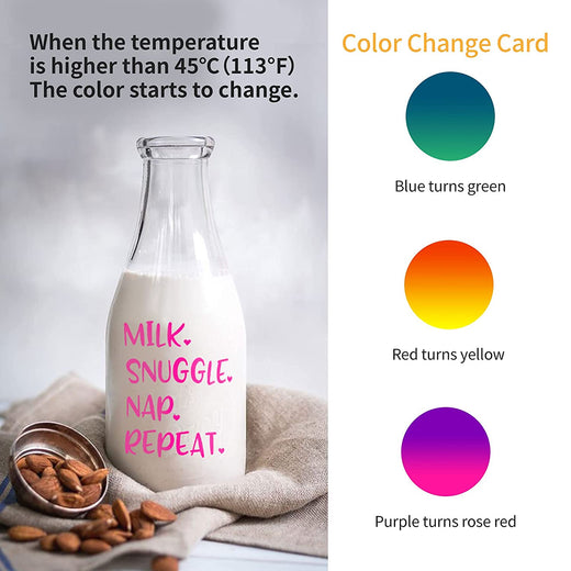 Cold Color Changing Vinyl for Cricut, Permanent Adhesive Vinyl 6 Sheets-12 x 10 Cold Color Changing Vinyl & 2 Transfer Tape Sheets for Craft