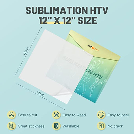 HTVRONT Clear HTV Vinyl for Sublimation - 12 X 5FT Upgraded Matte Sublimation  Vinyl - Wash Durable Clear Dye Sub HTV for Light-Colored Cotton Fabric  Matte 5FT