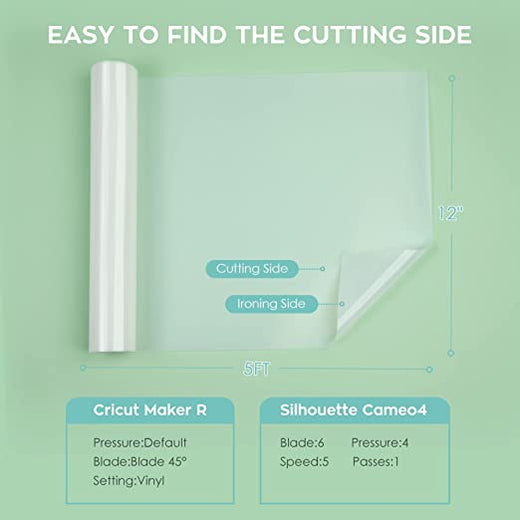 Clear HTV Vinyl for Sublimation 12" X 5FT Cotton Fabric HTVRONT