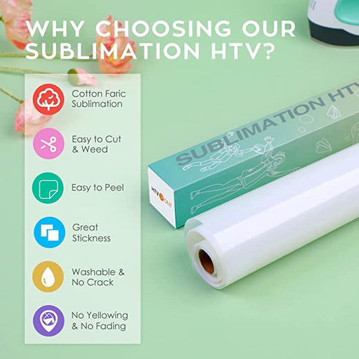 Clear Sublimation HTV for Light Fabric - 12" X 5FT