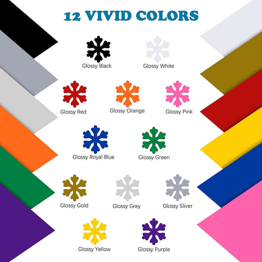 Adhesive Vinyl Roll Bundle - 12" x 5 FT (12 Assorted Colors）