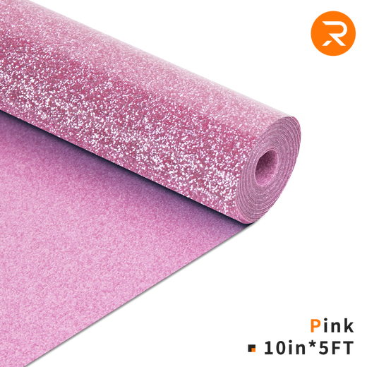 Pink Glitter HTV Heat Transfer Vinyl Rolls - 10" x 5FT (8 Colors Available)
