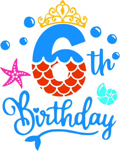 【MEMBER ONLY】HTVRONT Free SVG File for Download - 6th Birthday