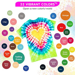 Tie Dye Kit - 32 Vibrant Colors Pre-Filled Bottles