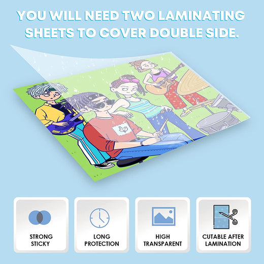 XFasten Self-Adhesive Laminating Sheets, 9 x 12 Inches (50-Pack), 4.76  Thickness (50-Pack) 9-Inches x 12-Inches