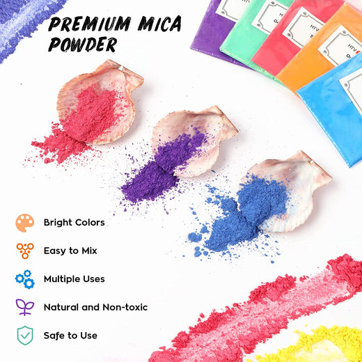 Mica Powder for Epoxy Resin - 50 Colors 250g/8.8oz